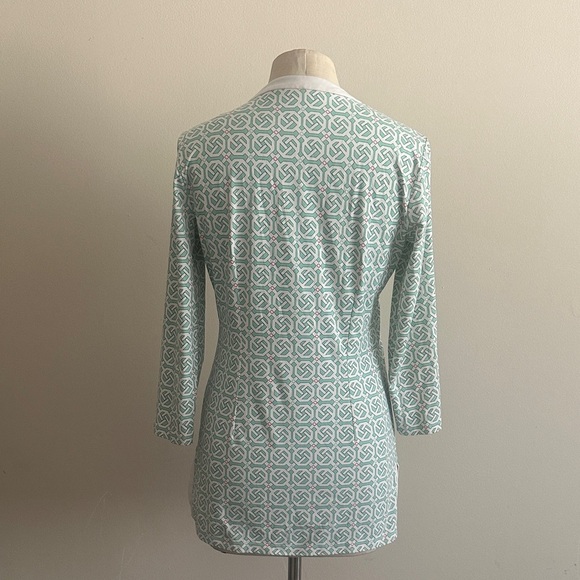 J.McLaughlin CATALINA POPOVER Geometric Mint Green Print Patterned Tunic sz XS - Picture 5 of 6